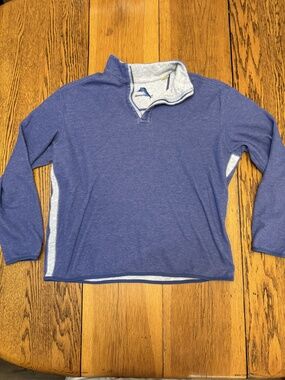 Tommy Bahama Sweater Mens Large Quarter Zip Pullover Lightweight Casual
